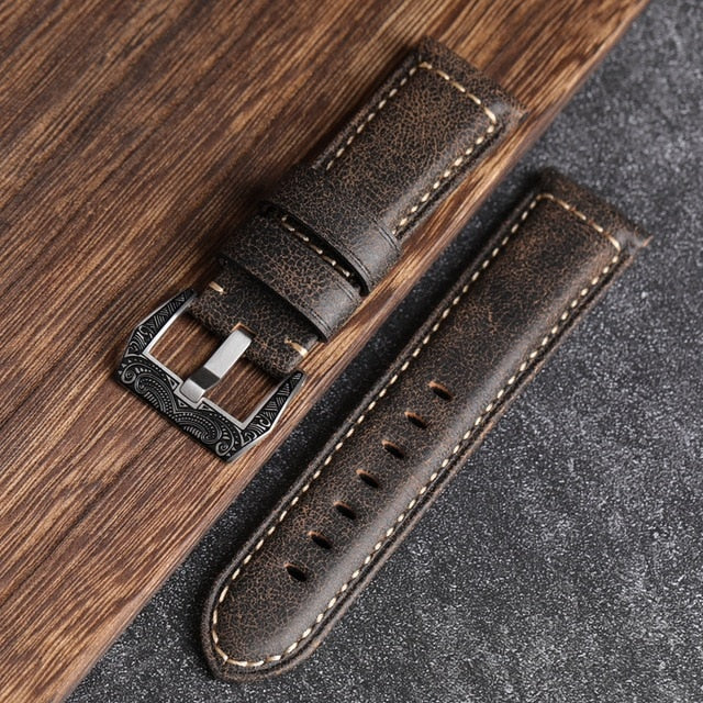 Pam style Cracked vintage leather strap - StrapMeister