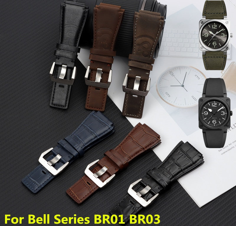 Bell & Ross style Leather calf strap - StrapMeister