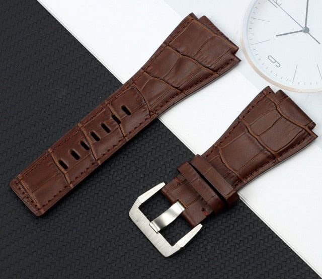 Brown Bell & Ross style Leather calf strap - StrapMeister