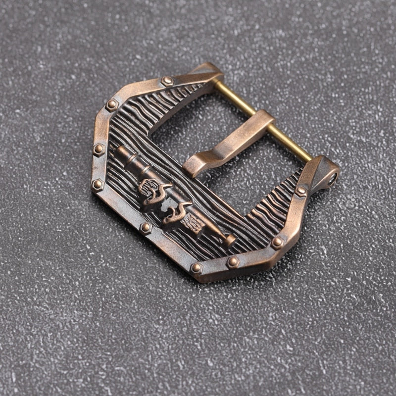 Custom Bronze style human torpedo buckle - StrapMeister