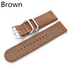 A Brown two-piece Leather Zulu strap with silver buckle 