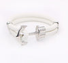 Anchor & Stingray white leather bracelet - StrapMeister