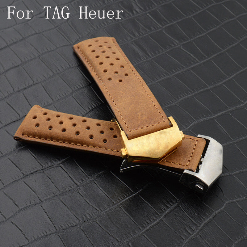 Vintage suede leather strap for Tag Heuer - StrapMeister