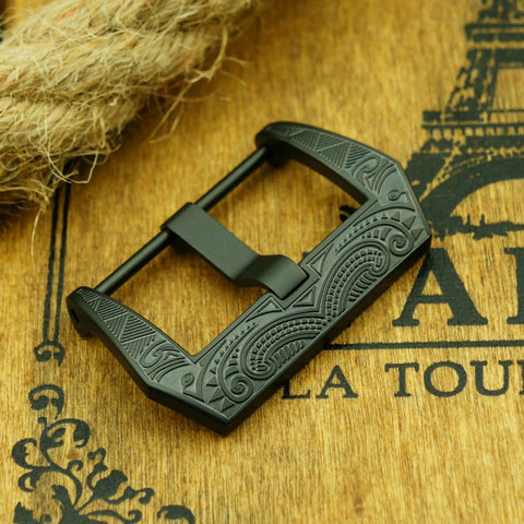 Panerai style PVD Maori engraved buckle - StrapMeister