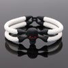 White stingray leather skull Bracelet - StrapMeister