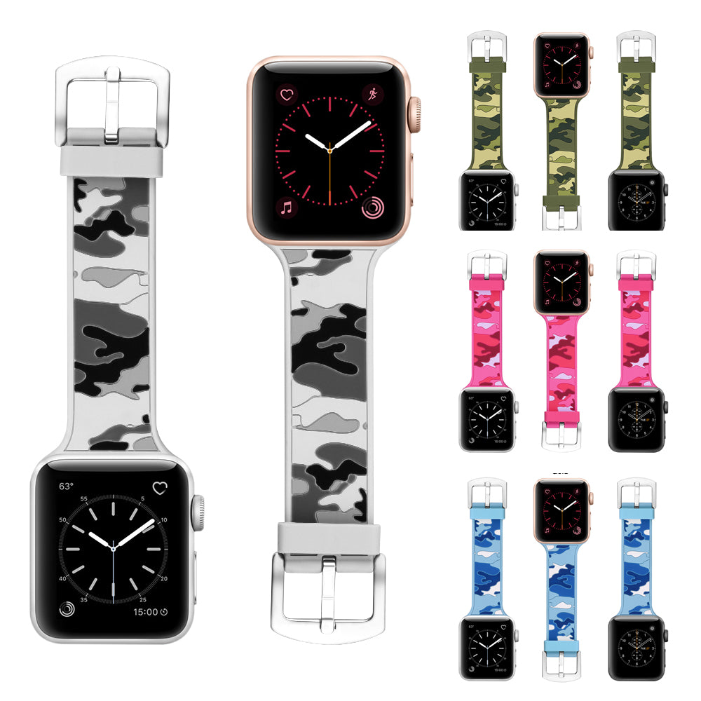 Apple watch camo rubber strap - StrapMeister