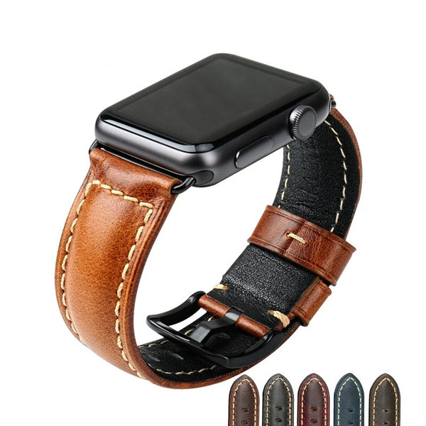 Oil Wax Leather Strap for Applewatch - StrapMeister