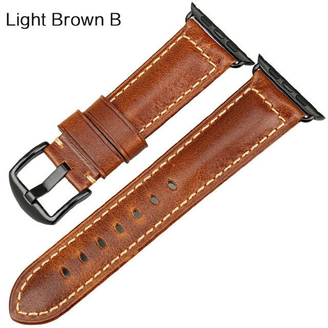 Oil Wax Leather Strap for Applewatch - StrapMeister