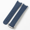 Blue strap, White stitch with silver clasp Omega Aqua terra rubber strap - StrapMeister