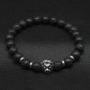 Leo Lion Head & Black Lava Stone Beaded Bracelets - StrapMeister