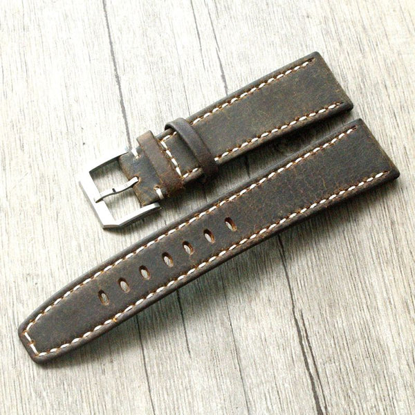 22MM Dark Brown Retro Strap For IWC - StrapMeister